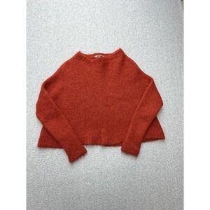 Pure Alpaca Sweater Womens Medium Red Suri Alpaca Merino Wool Pullover Knit